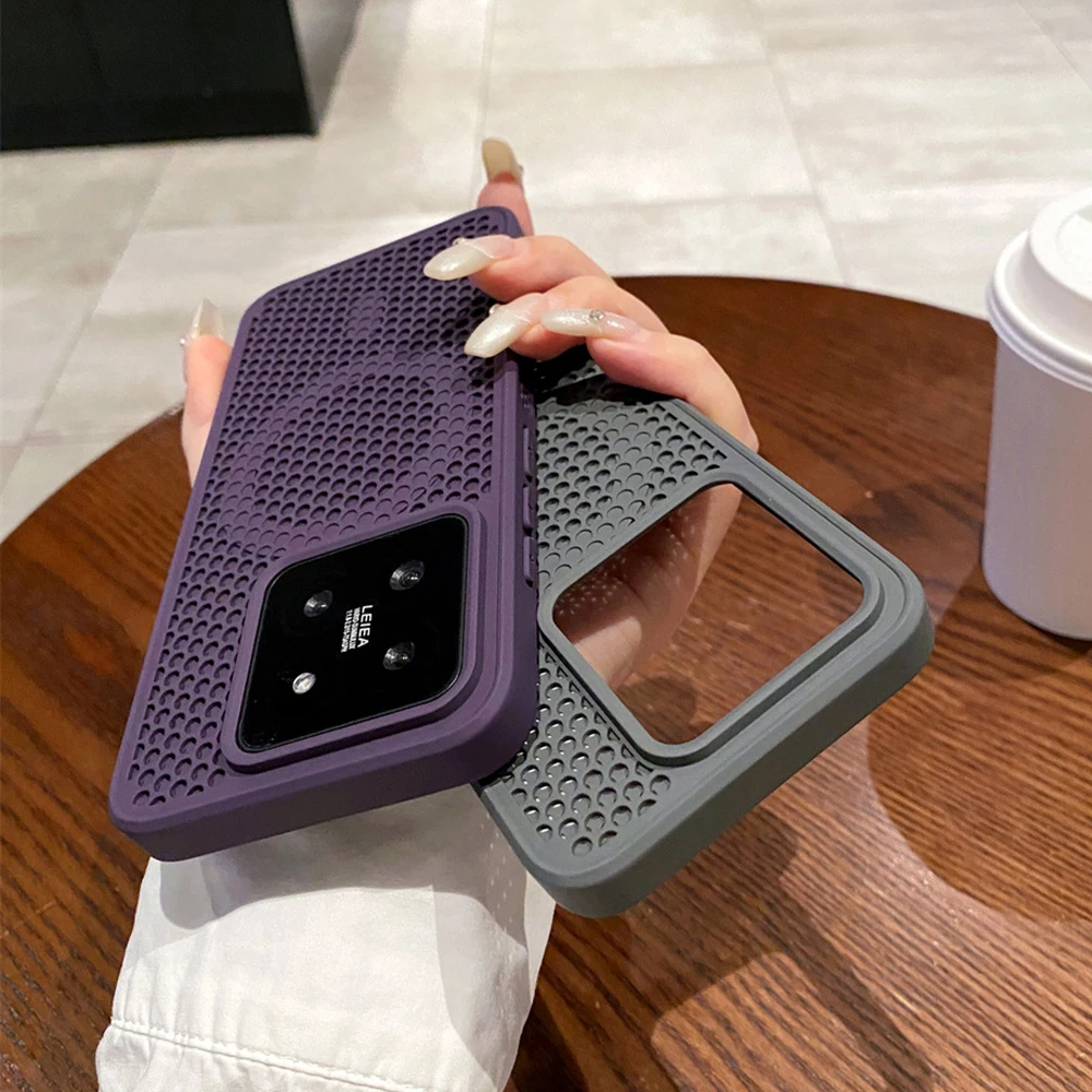 Funda de teléfono de lujo con disipación de calor Magsafe para Xiaomi 15 14 Pro 13 Redmi K70 K60 funda protectora de PC de malla de refrigeración Ultra mate - imagen 3