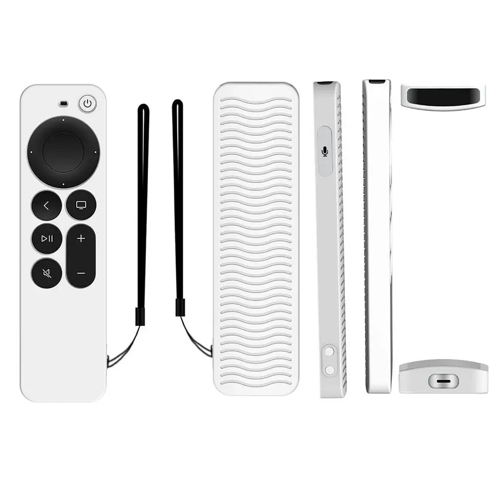 Funda protectora de silicona para mando a distancia de Apple TV 4K 2ª generación, Siri, a prueba de golpes, antideslizante, suave - imagen 4