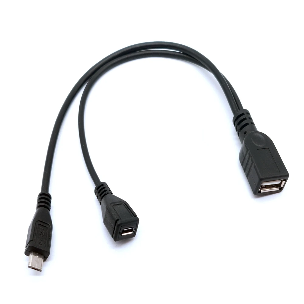 OTG Micro USB Power Y Splitter adaptador USB a Micro 5 pines macho hembra Cable 2 en 1