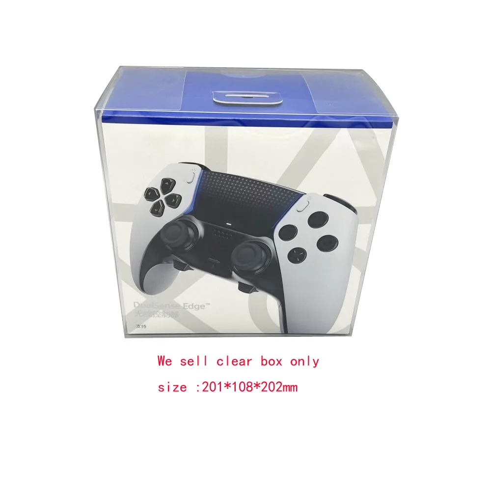 Cubierta transparente de PET para PS5 DualSense Edge, controlador de juego de élite, caja colorida, estuche de colección de exhibición de almacenamiento