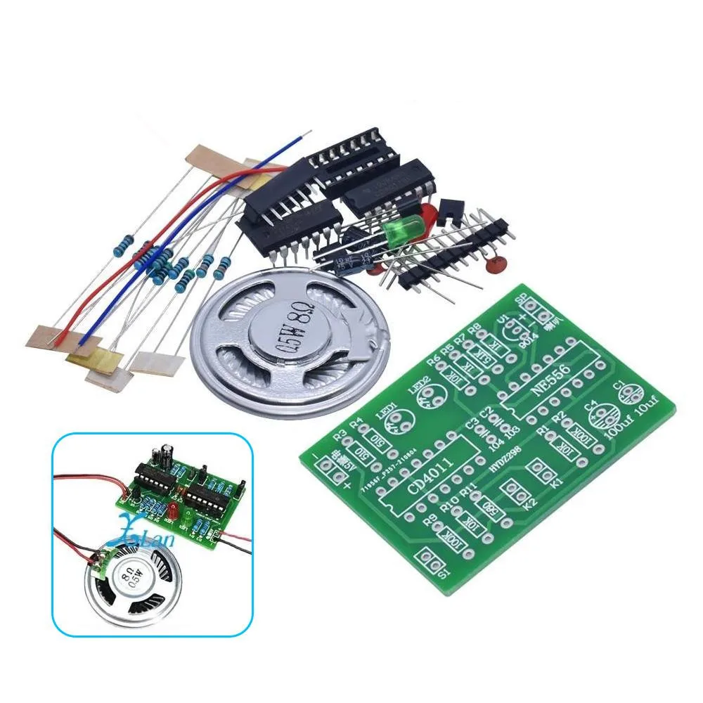 Kit de alarma antirrobo de doble vía, alarma de ambulancia 120, sonido, principio de estudiante, experimento, entrenamiento, placa de circuito CD4011, chip NE556