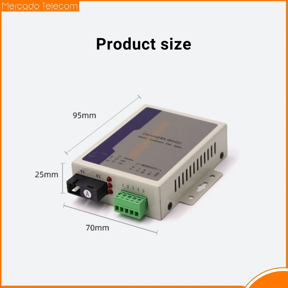 Convertidor de medios RS485 con fibra optica SC bidireccional - imagen 5