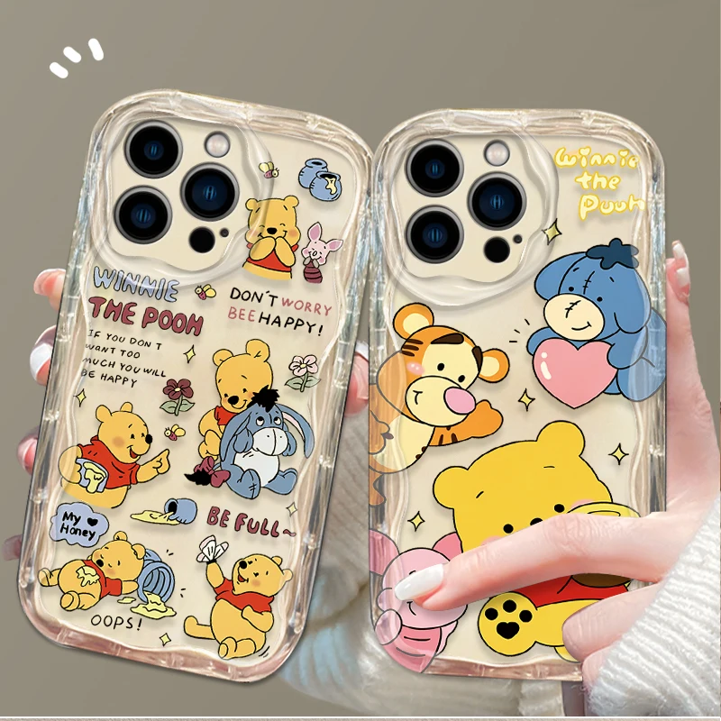 Funda blanda Disney Winnie The Pooh 3D Wave para iPhone 16 15 14 13 12 11 Pro Max X XR XS 8 7 Plus SE 2020, funda de silicona a prueba de golpes - imagen 2