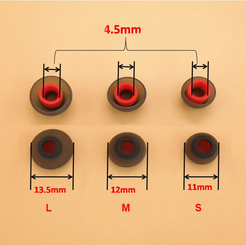 1 par/set 4,5mm S/M/L silicona TPU forma de bala auriculares almohadillas para los oídos auriculares en la oreja funda de silicona tamaño S/M/L - imagen 2