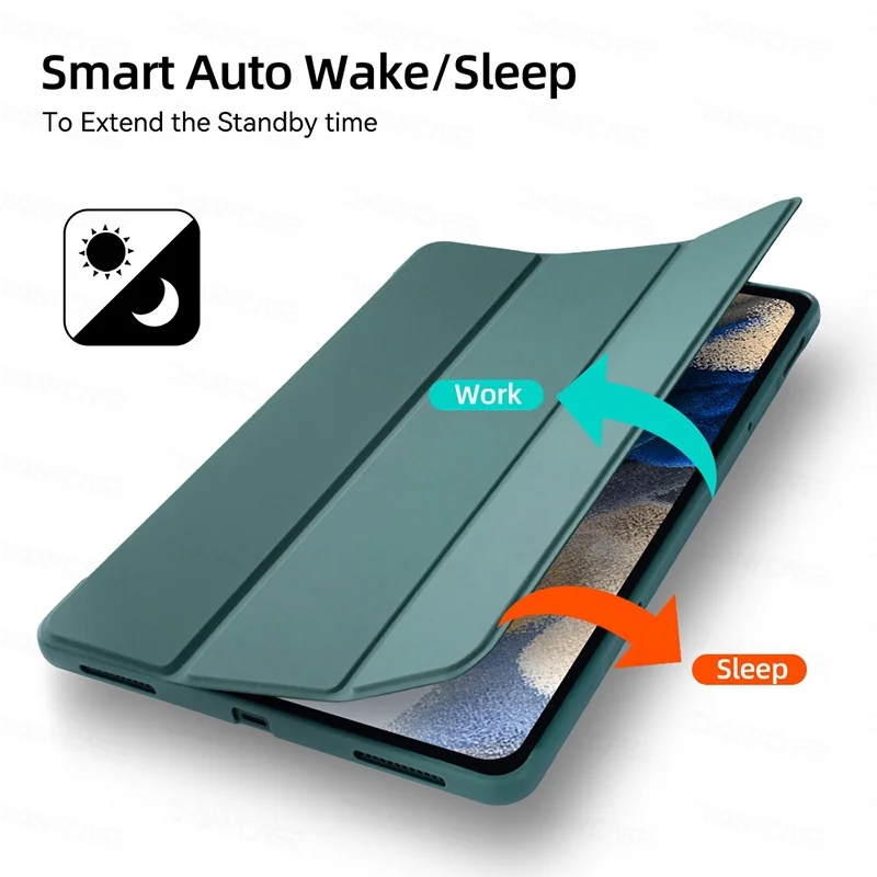 Funda protectora TBTIC para Samsung Galaxy Tab A8 10,5 pulgadas X205 X200 1S6 Lite P610 P615 A9 A7 Lite S7 S8 11 pulgadas PU Tablet cubierta inteligente - imagen 3