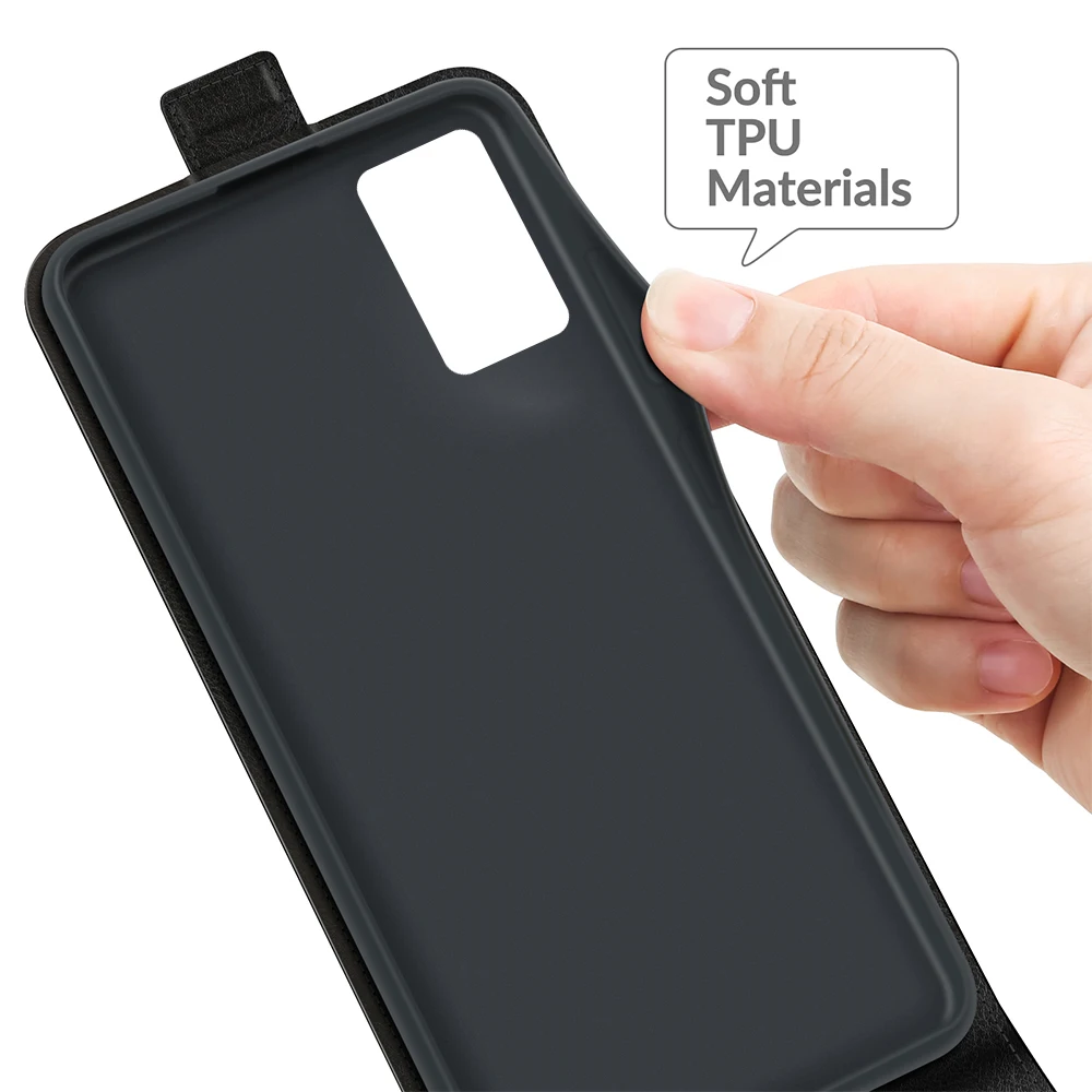 Para Samsung S22 Funda de cuero con tapa Ultra Vertical para Samsung S21 S22 Plus S20 FE S10 S9 S8 Plus soporte tipo billetera bolsa para teléfono arriba y abajo - imagen 5