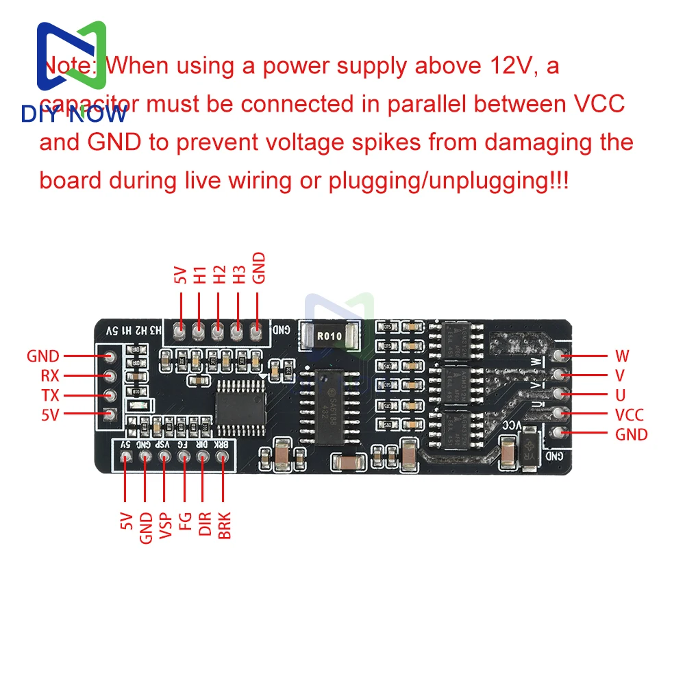 Controlador de motor sin escobillas trifásico de baja potencia DC7-40V 4A BLDC con velocidad de efecto Hall ​ ​ Controlador Regulador PWM/Control Serial 100000 RPM - imagen 2