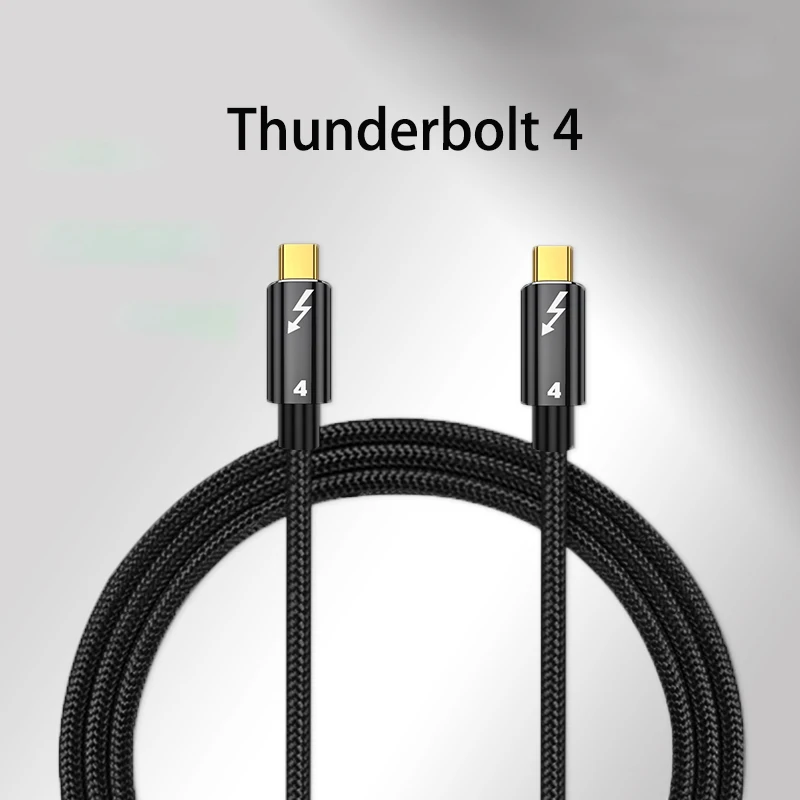 1Ps Thunderbolt 4 Cable USB4.0 40Gbps USB C a tipo C PD 100W 5A 8K @ 60Hz Cable de USB-C de transferencia de datos de carga rápida para Macbook Pro