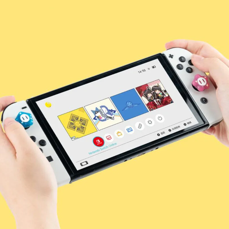 Lindo juego de flores ostentosas de silicona suave pulgar Stick Grip Cap Joystick cubierta para interruptor NS Oled/Lite Joy-con Glitter Thumbstick Case - imagen 5