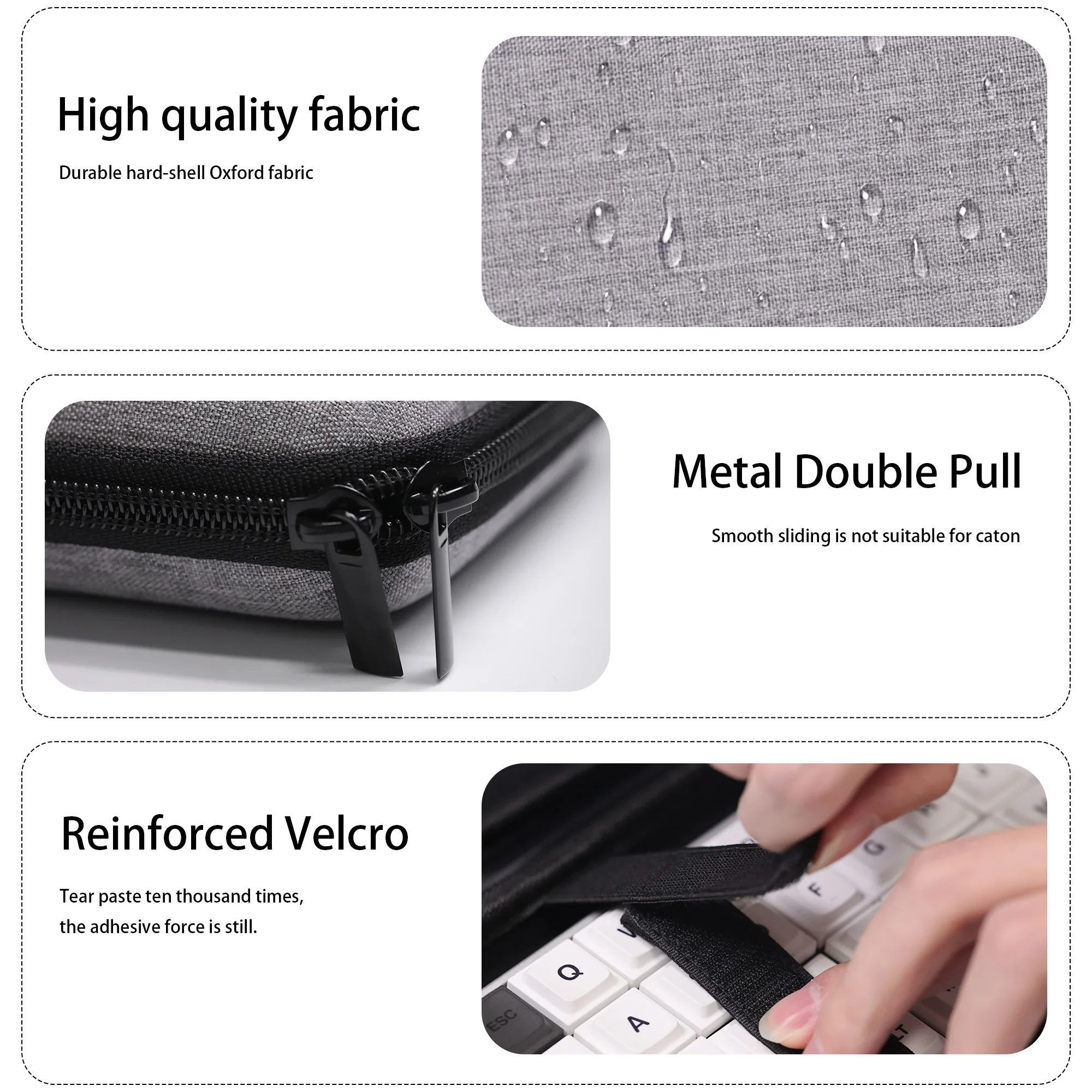 Chosfox-Bolsa de almacenamiento para teclado portátil, bolsas para teclado mecánico de gran capacidad, bolsas protectoras impermeables de tela gruesa 40% - imagen 4