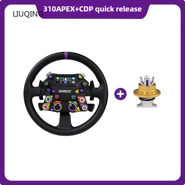 CONSPIT 310 APEX Sim Racing Wheel Volante Fuerza Feedback y LCD de 2,99" + Brida de enchufe de aviación/CDR desmontaje rápido - imagen 2