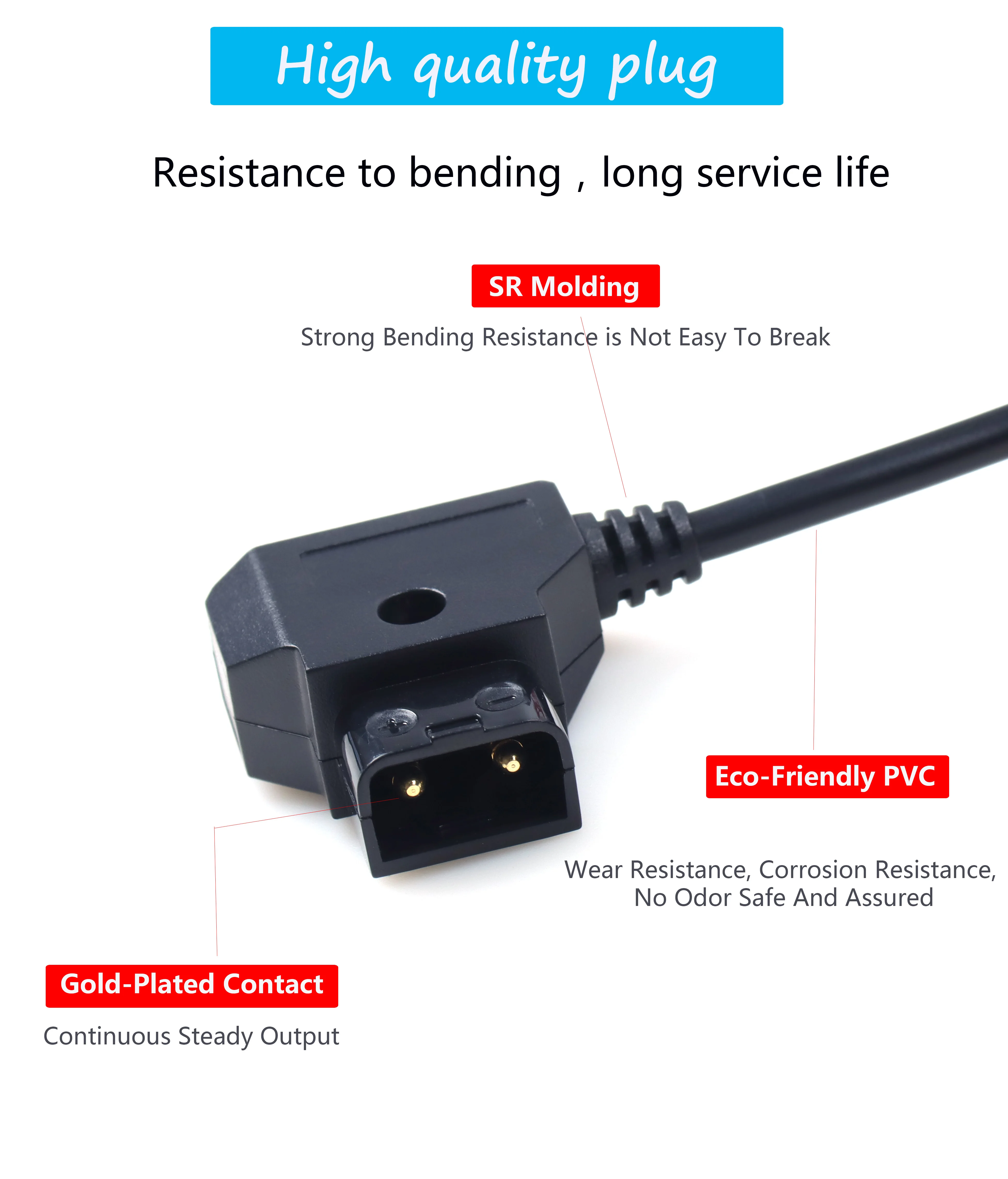 【LANO】 Cable DTAP a tipo C Cable de alimentación de batería de cámara Entrada de grifo D a salida USB C Línea de cable de carga para batería de montaje en V - imagen 5