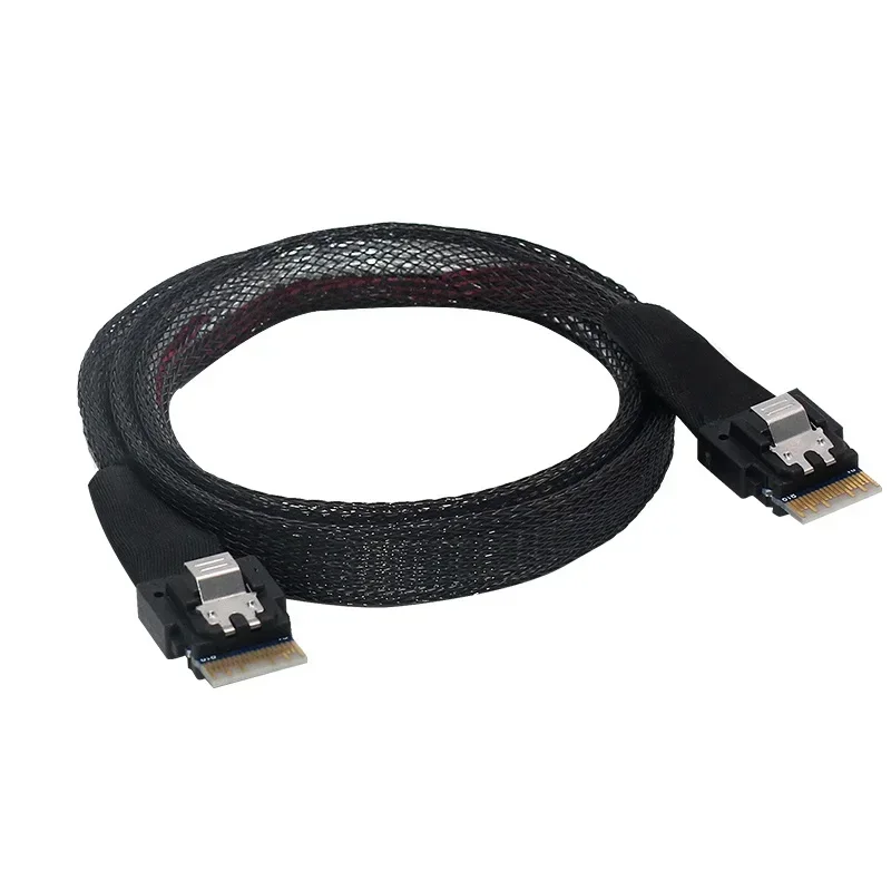 Cable de conexión de alta velocidad Slim SAS SFF-8654 4i a SFF 8654 4i 12G 24G 38P