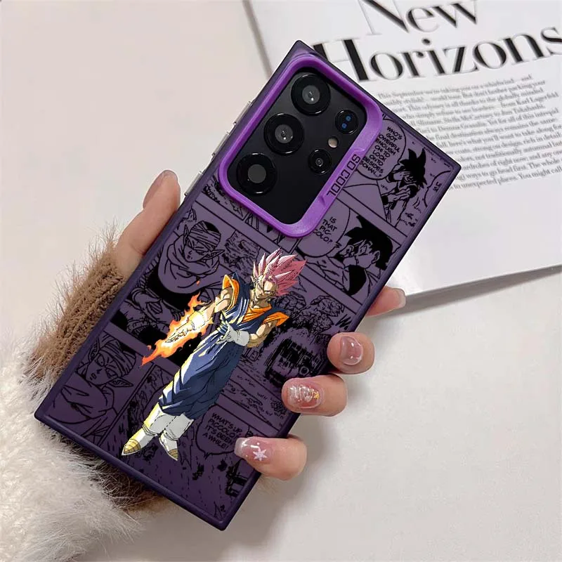 D-Dragon Ball Anime Saiyan para Samsung Galaxy S25 S24 S23 S22 S21 Ultra Plus funda plateada colorida para teléfono - imagen 5