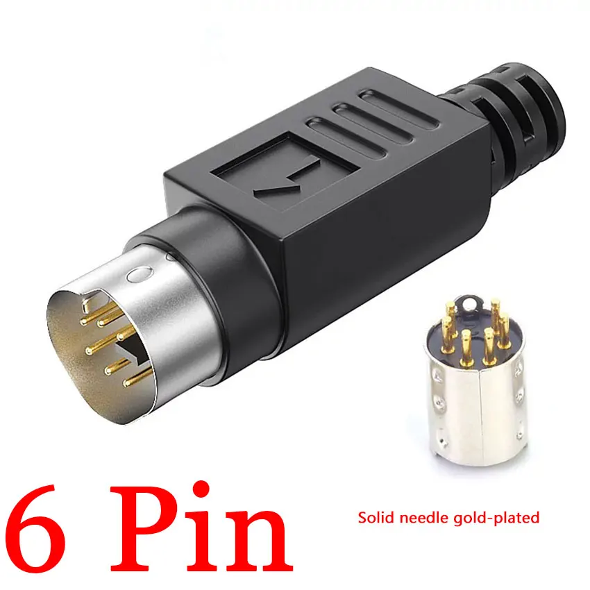 DIY para cables de soldadura Mini conector DIN terminal de vídeo S Circular 8/6/4 pines macho con adaptador de mango de plástico - imagen 5