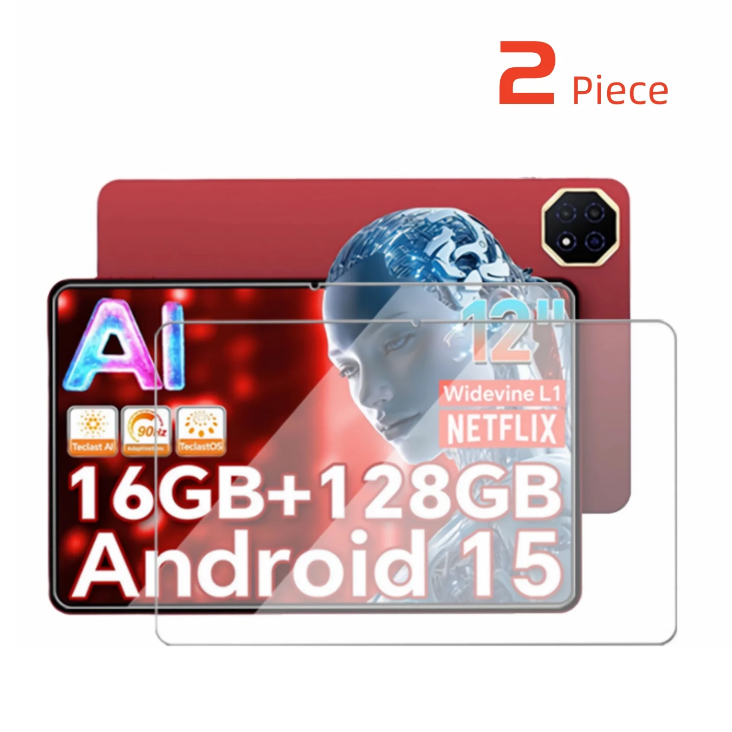 Paquete de 2 películas de vidrio para Teclast T60Ai T60Plus T60 Protector de pantalla de vidrio templado de 12 pulgadas dureza 9H HD transparente resistente a los arañazos