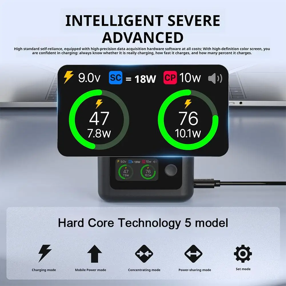 Hub de carga rápida inteligente de 27W con pantalla LED para Insta 360 X5, caja de carga rápida, estuche de almacenamiento para cargador de batería de carga de doble ranura - imagen 3