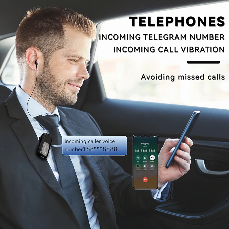 Auriculares de solapa K75 con Bluetooth 5.4 para negocios, recordatorio de llamadas por vibración, informes de voz y pantalla numérica, auriculares inalámbricos HIFI para conversación y música durante 20 horas - imagen 5