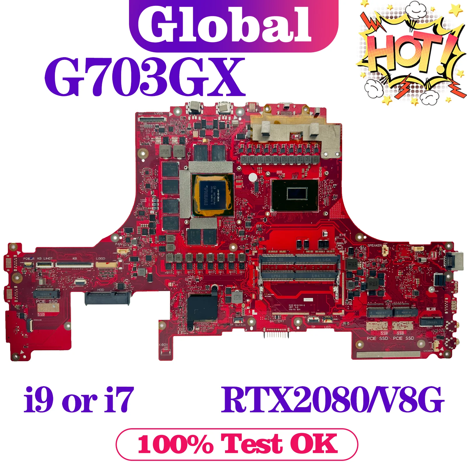 KEFU-placa base G7BI para ordenador portátil, placa base para ASUS ROG G703GI G703GS G703GX G703GXR G7BS G7CX G7CXR, i7 i9 Geb GTX1080/RTX2080-V8G - imagen 2