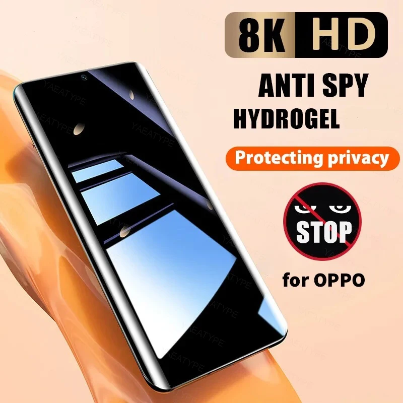 Película de hidrogel de privacidad HD para OPPO Realme GT 7 Pro 6T C75 14 Narzo 80 80X Neo Protector de pantalla sin desbloqueo de huellas dactilares 3 uds