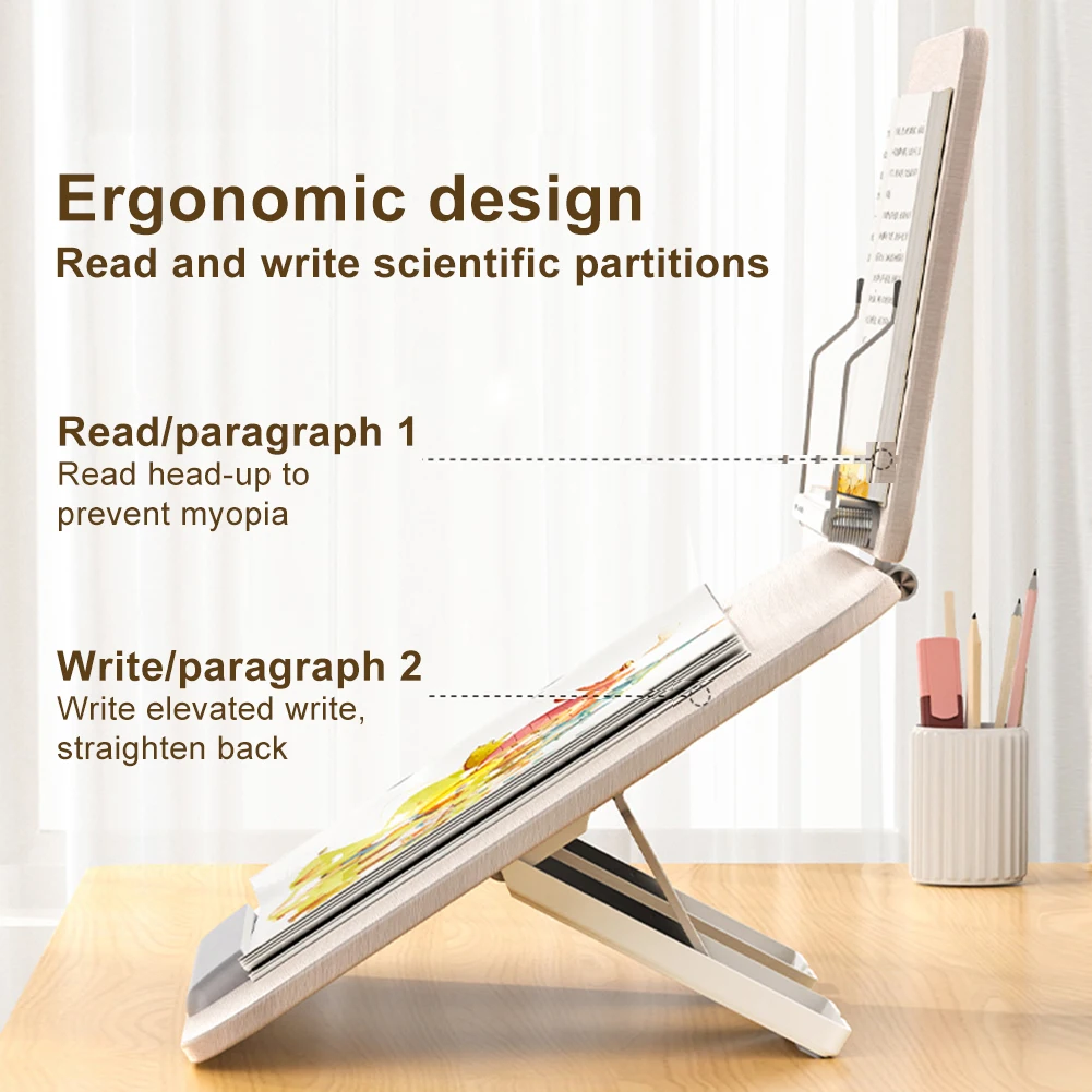 Soporte para libros, estante de lectura de doble capa, estantería de lectura para niños, escritura de escritorio, corrección de postura sentada, soporte para libros con imágenes - imagen 5