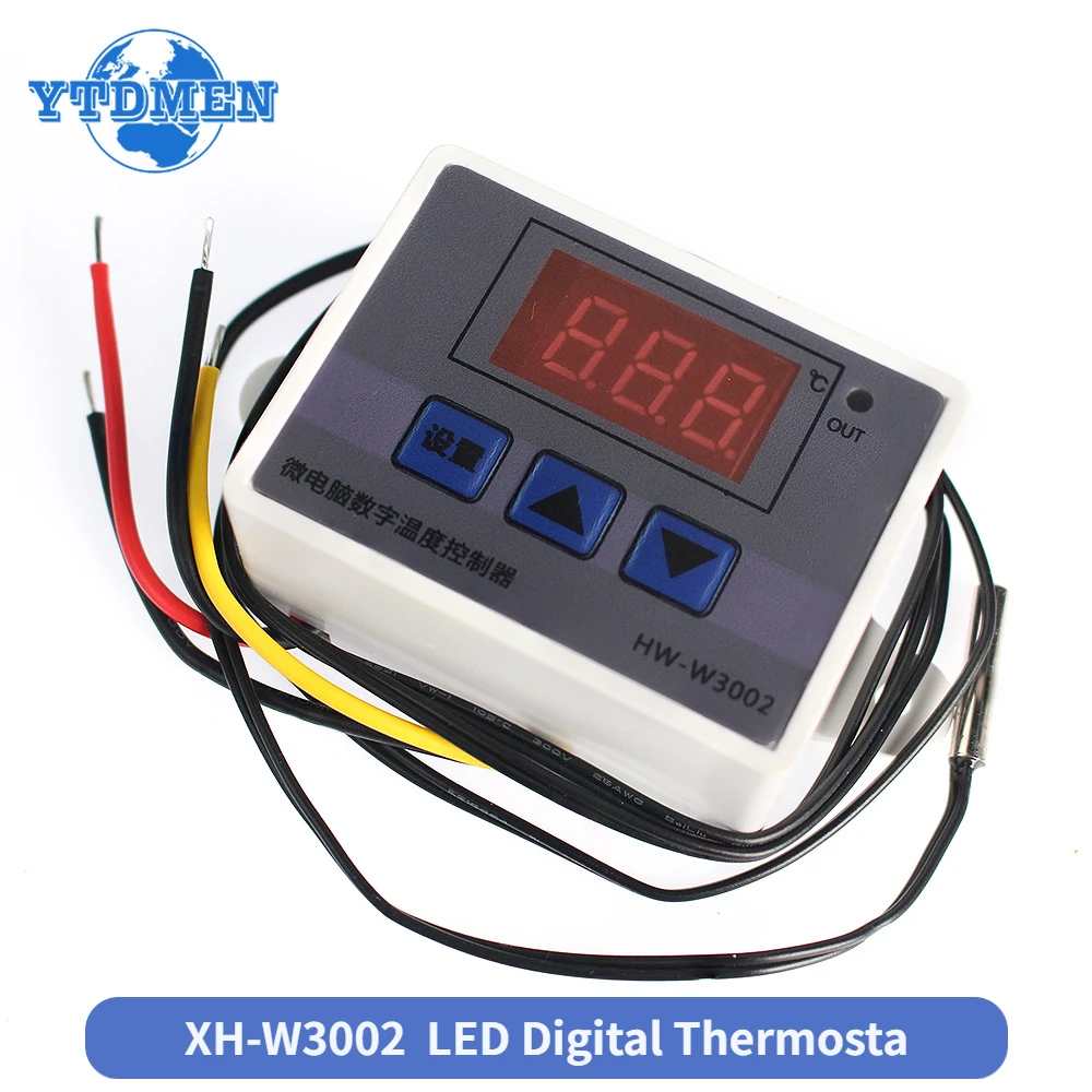 1 Uds XH-W3002 Control LED Digital temperatura microordenador termostato interruptor termómetro nuevo termorregulador W3002 12V 24V 220V