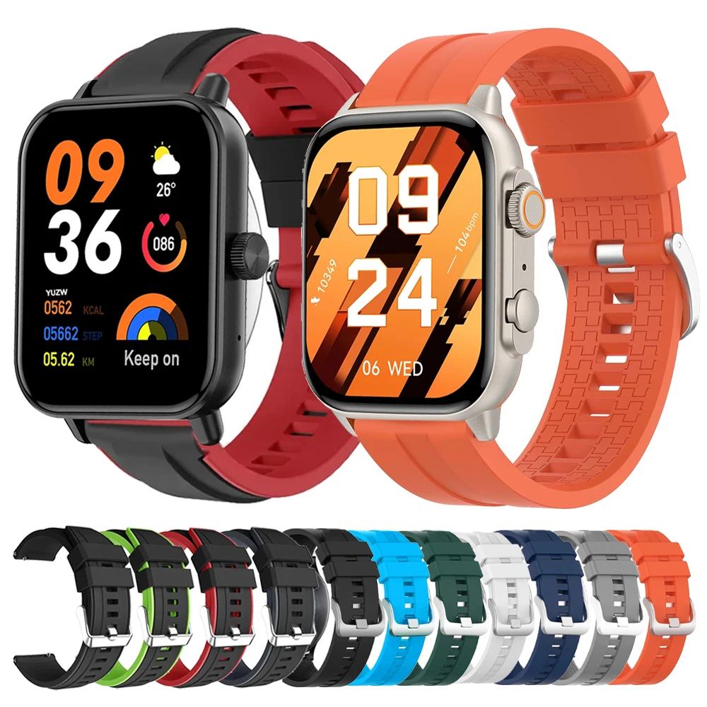 Para COLMI C80 C81 C61 correa de reloj inteligente 20mm 22mm pulsera de silicona de repuesto para COLMI P71/P81/P73/I31/M42 Correa deportiva