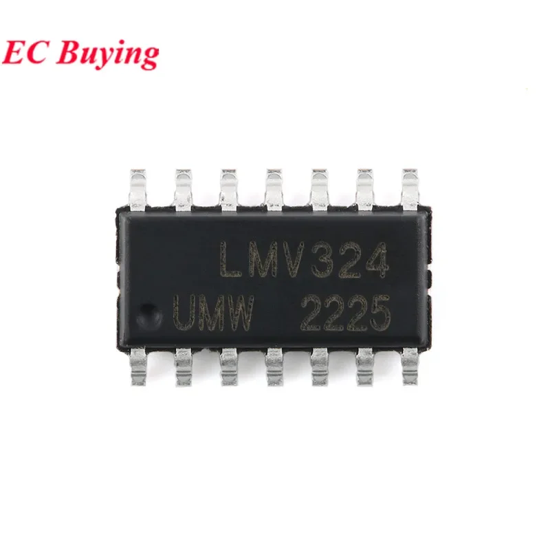 10 uds/5 piezas LMV324 LMV324IDR SOP-14 cuatro canales Quad baja potencia Rail-to-Rail amplificador operativo Chip IC circuito integrado - imagen 3
