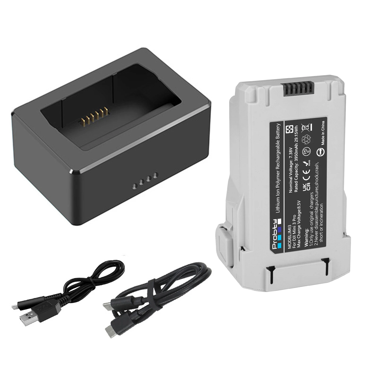 Batería de vuelo inteligente de 3950mAh para DJI Mini 3 /3 Pro, la mayor resistencia, 47 minutos y accesorios de concentrador de carga