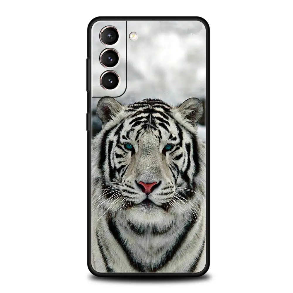 Funda de teléfono Animal tigre blanco para Samsung Galaxy S25 Edge S24 S23 S22 S20 Ultra S21 FE 5G S10 Plus funda suave de TPU - imagen 3