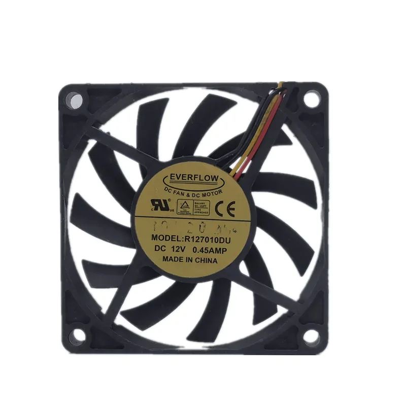 Nuevo R 127010 DU 12V 0.45a 7010 7cm ventilador de refrigeración de medición de velocidad de tres cables de gran volumen de aire - imagen 5