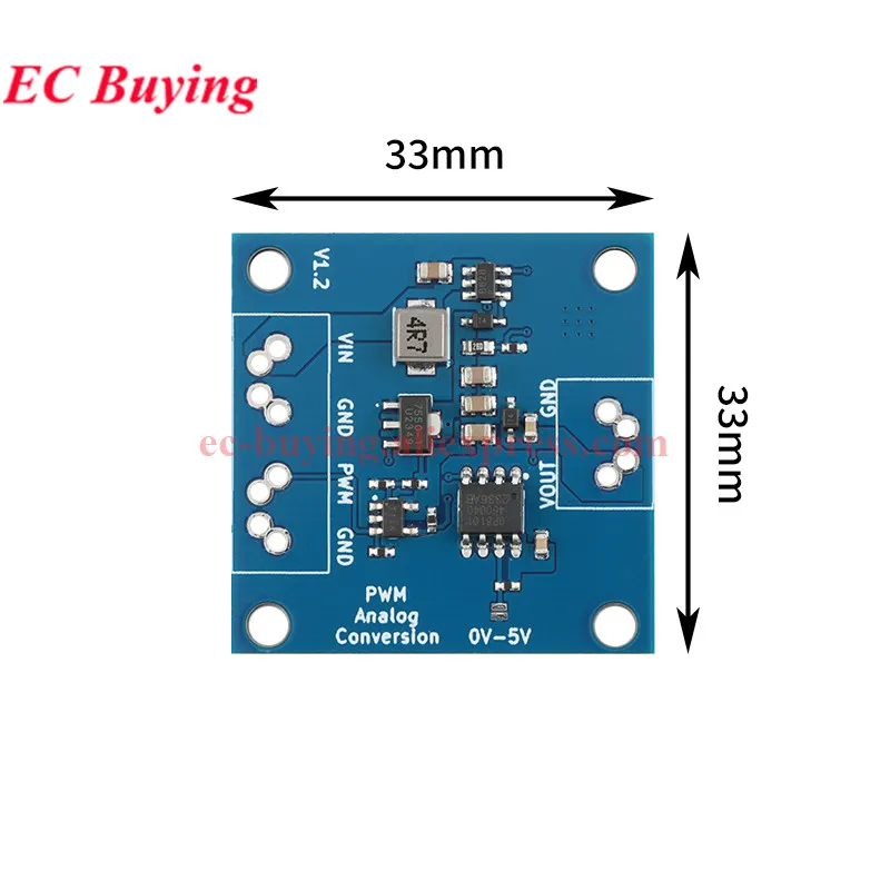 Convertidor de frecuencia de voltaje de 22Hz-20kHz a 0-5V/0-10V, placa de conversión de señal analógica Digital, módulo de señal a voltaje 0-100% PWM - imagen 5