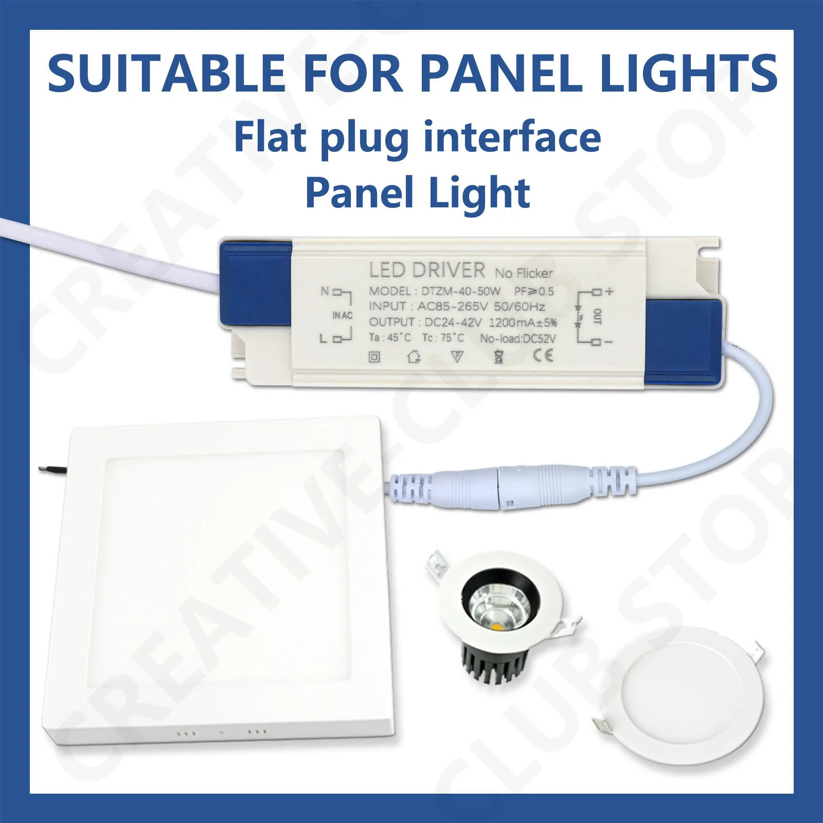 Unidad adaptadora de fuente de alimentación 40-50W 1200mA Transformador de iluminación AC85-265V a DC24-42V Sin parpadeo para iluminación empotrable de techo LED - imagen 5