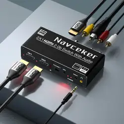 Switch HDMI 4K Dual con Audio Óptico y Coaxial – ARC