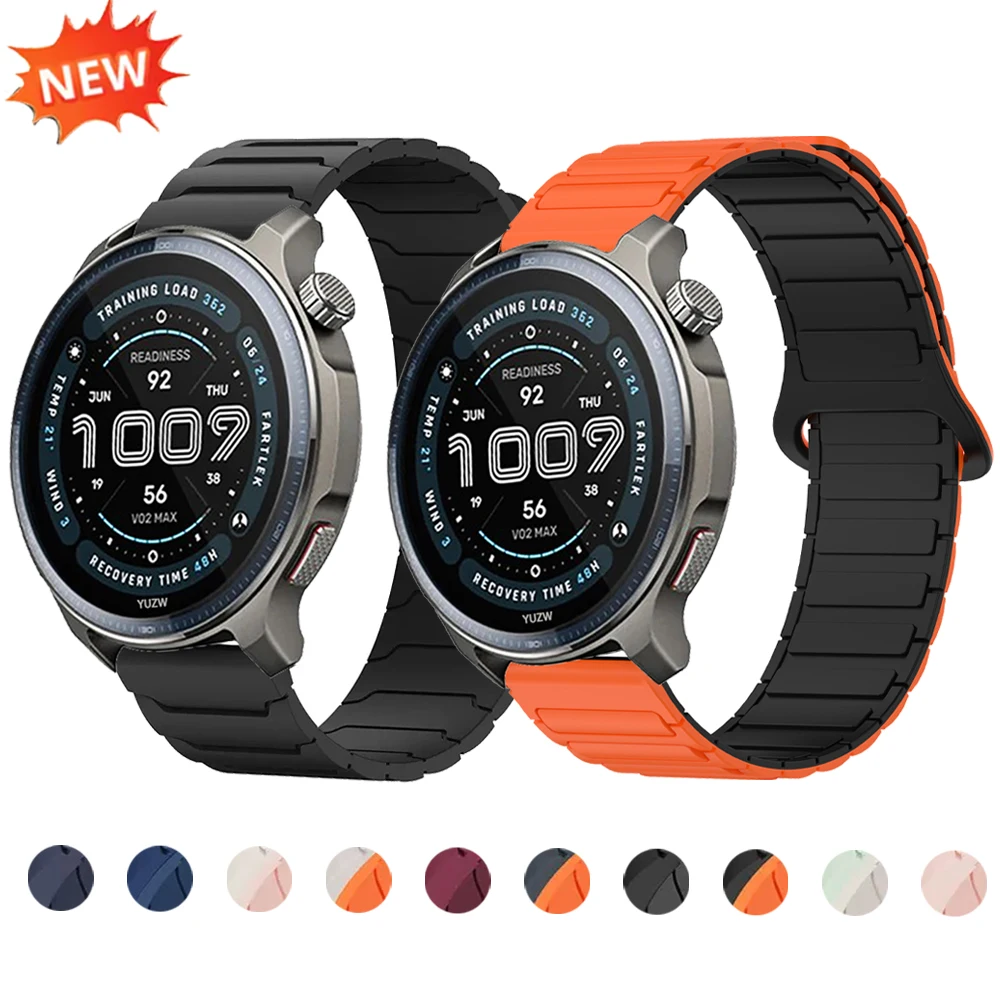 Correa magnética de silicona para reloj inteligente Amazfit Balance 2, 22mm, pulsera para Amazfit Balance/Stratos 2 3/GTR 4 2 3Pro/Bip 6 5 - imagen 2