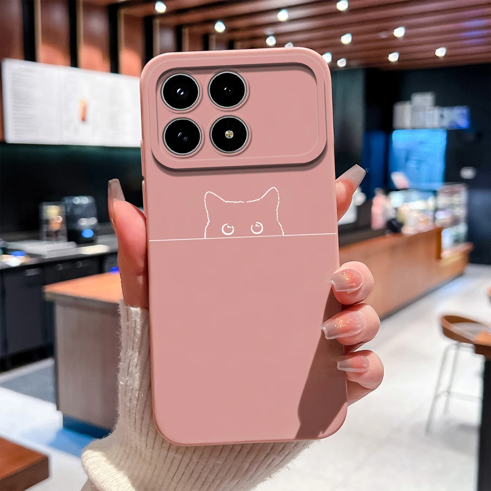 Para Xiaomi Redmi K90 Pro Max funda lindo gato suave silicona líquida carcasa de teléfono ligera para Redmi K 90 capa protectora antideslizante - imagen 4