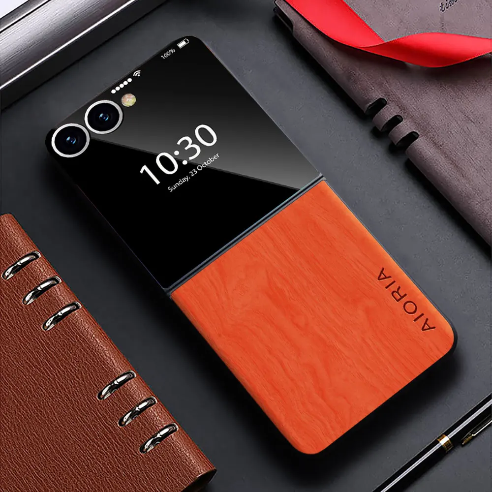 Funda para Samsung Galaxy Z Flip 7 6 5 4 3 5G funda de cuero con patrón de madera de bambú para galaxy z flip7 flip6 flip3 flip5 - imagen 5
