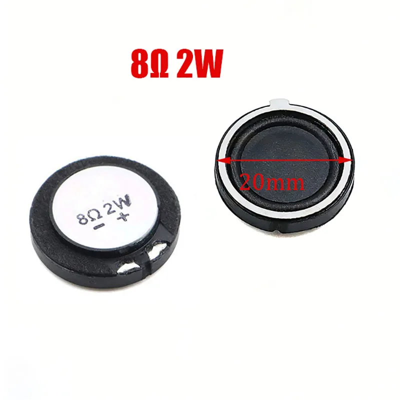 Membrana compuesta de plástico de 20MM para altavoz de 8Ohm, 2W, 4Ohm, 3W, 20mm, 8, 4, Ohm, 2, 3 vatios, 2CM, componentes acústicos de bocina ultrafina, 2 uds. - imagen 3
