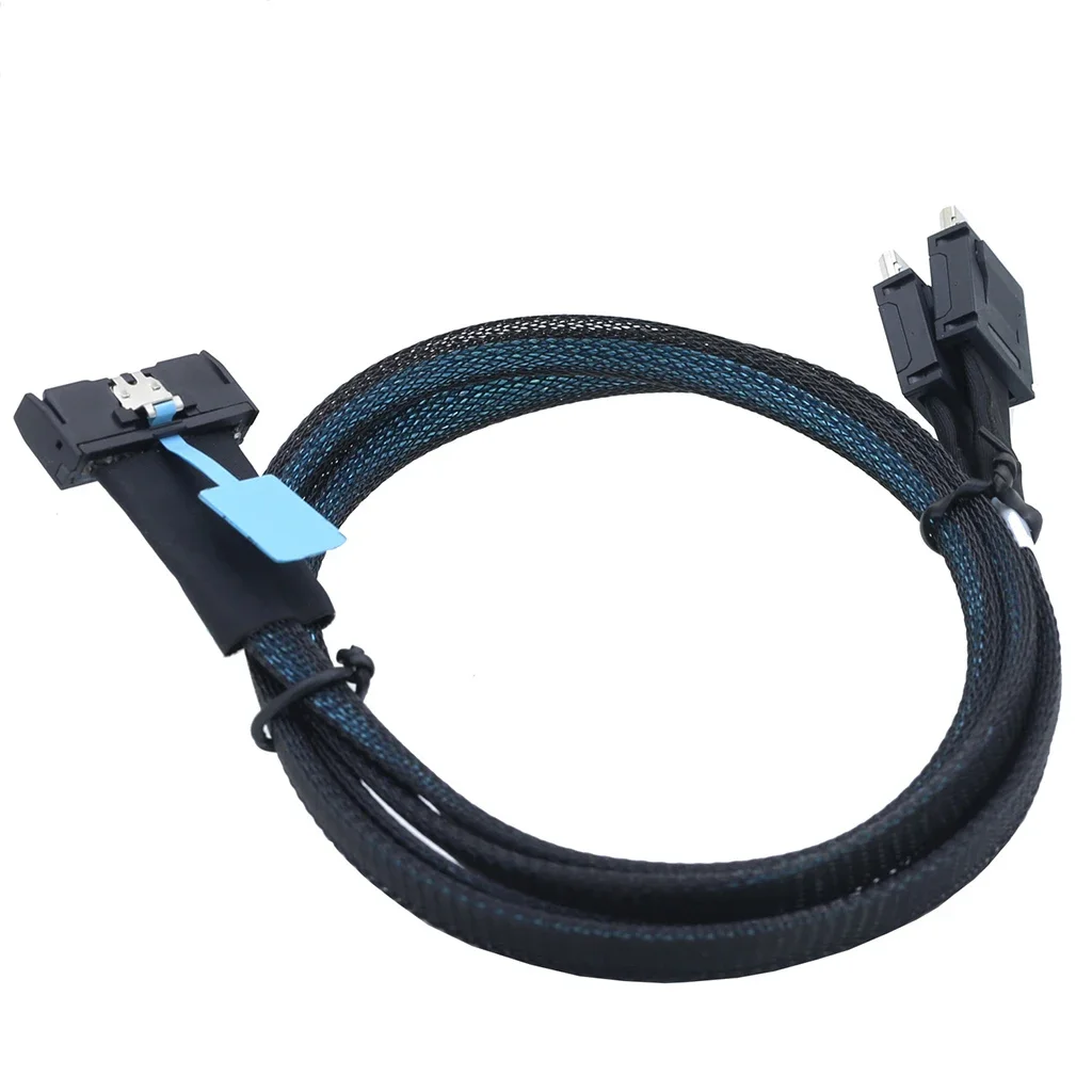 Cable adaptador Gen5 MCIO 8X 8I 74P a Dual Oculink SFF-8611 4I para servidor, Cable de transferencia de datos de alta velocidad