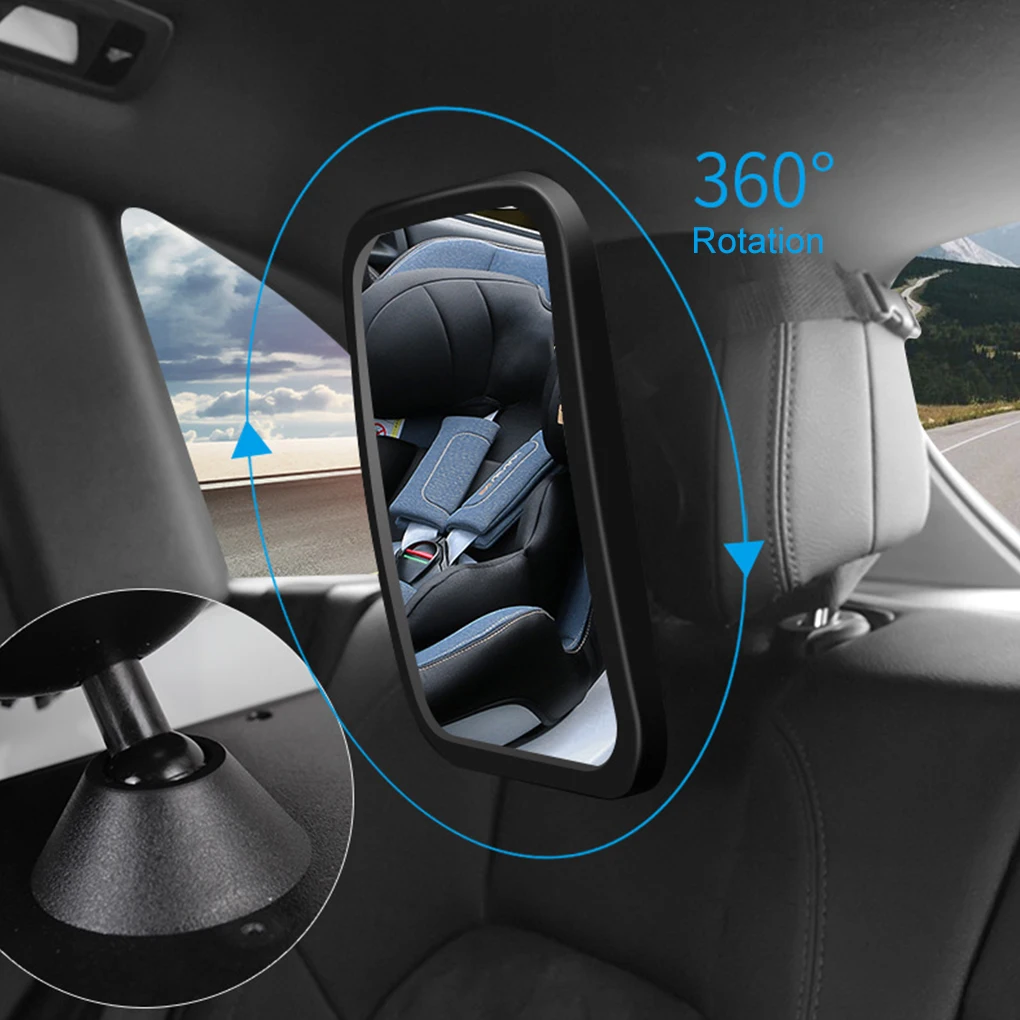 Espejo retrovisor de seguridad para coche, espejo para asiento trasero, reposacabezas para asiento infantil, espejo de montaje, Monitor de seguridad, espejo cuadrado de seguridad para coche para bebé - imagen 2