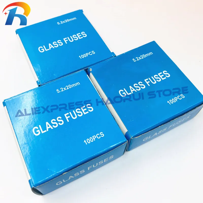 Tubo de fusible de rotura lenta, caja de vidrio, 100 piezas, 5x20mm, 250V, T0.5A, T1A, T2A, T3.15A, T4A, T5A, T6.3A, T10A, T12A, T15A, T20A - imagen 4