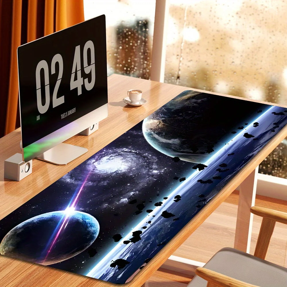 Alfombrilla de ratón grande para juegos con diseño espacial del universo creativo, alfombrilla de escritorio de oficina para deportes electrónicos, alfombrilla para teclado, alfombrilla de ratón de ordenador antideslizante de goma - imagen 3