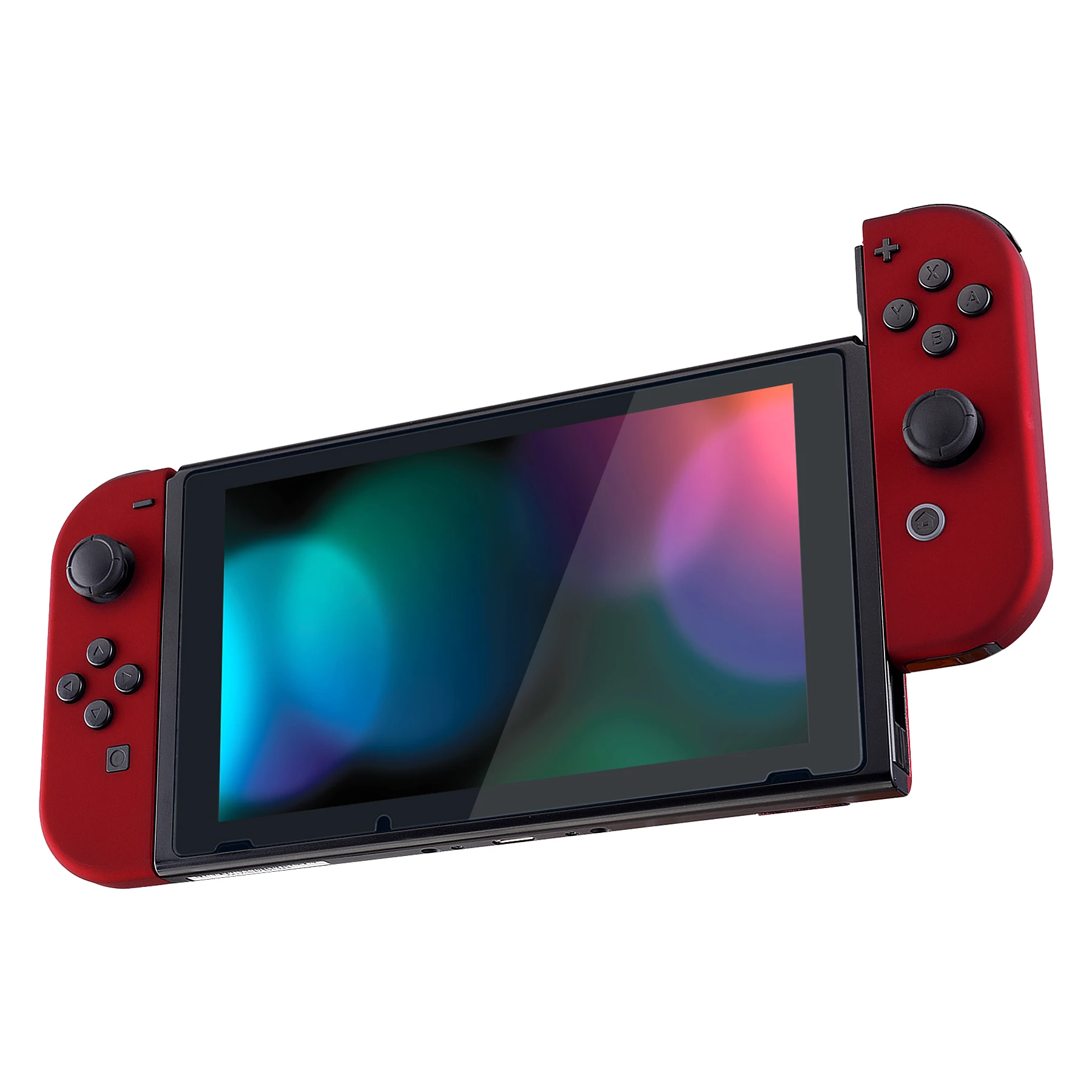 EXtremeRate-carcasa roja de repuesto para Nintendo Switch, carcasa personalizada de tacto suave con botones de juego completo, JoyCon OLED - imagen 5