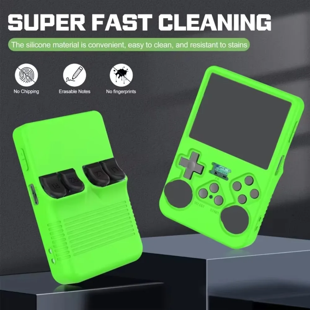 Funda + vidrio para R36S, funda protectora de silicona suave con cordón y protectores de pantalla de vidrio templado, película antiarañazos a prueba de golpes - imagen 3