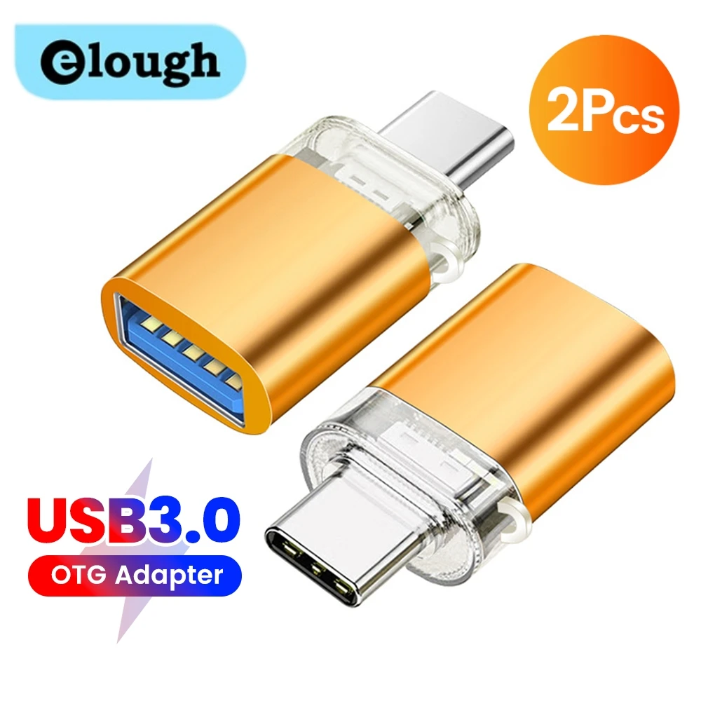 Elough 1 uds/2 uds/5 uds USB3.0 a tipo C adaptador de teléfono móvil adaptador OTG para iphone15 16 convertidor Huawei Xiaomi