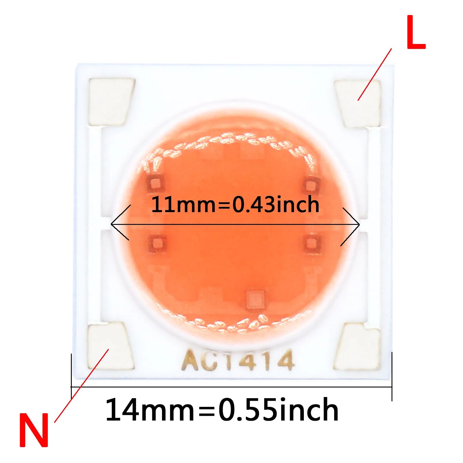Lámpara LED COB de 5 piezas, Chip de espectro completo AC220V, 3W, 5W, 7W, 9W, 14mm, Base de cerámica para cultivo de plantas DIY - imagen 3