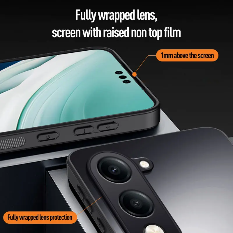 Funda para Vivo y04 v50 X200S X200 FE Ultra funda de lujo de silicona esmerilada a prueba de golpes protección trasera de teléfono - imagen 5