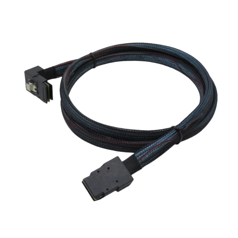 Mini Sas SFF-8087 Par SFF-8087 Servidor incorporado de 90 grados Cable de alta velocidad 12G Voltaje de 300 V Resistencia de aislamiento de 500 MΩ - imagen 2