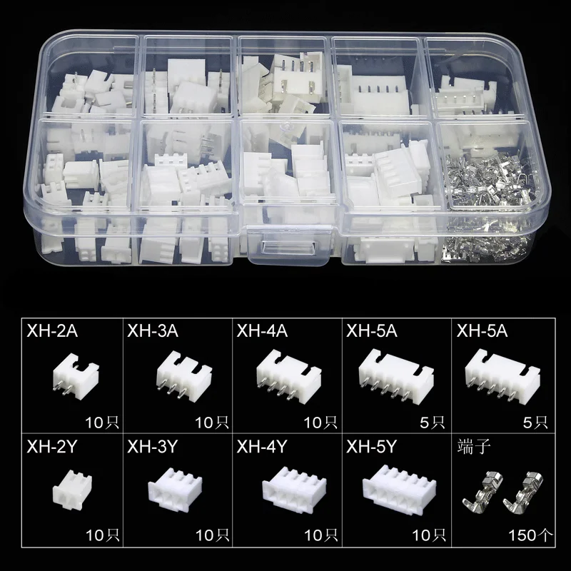 230 Uds XH2.54 2p 3p 4p 5 pines Kit de terminales de paso de 2,54mm/carcasa/encabezado de Pin conector JST conectores de cable adaptador XH Kits caja - imagen 2
