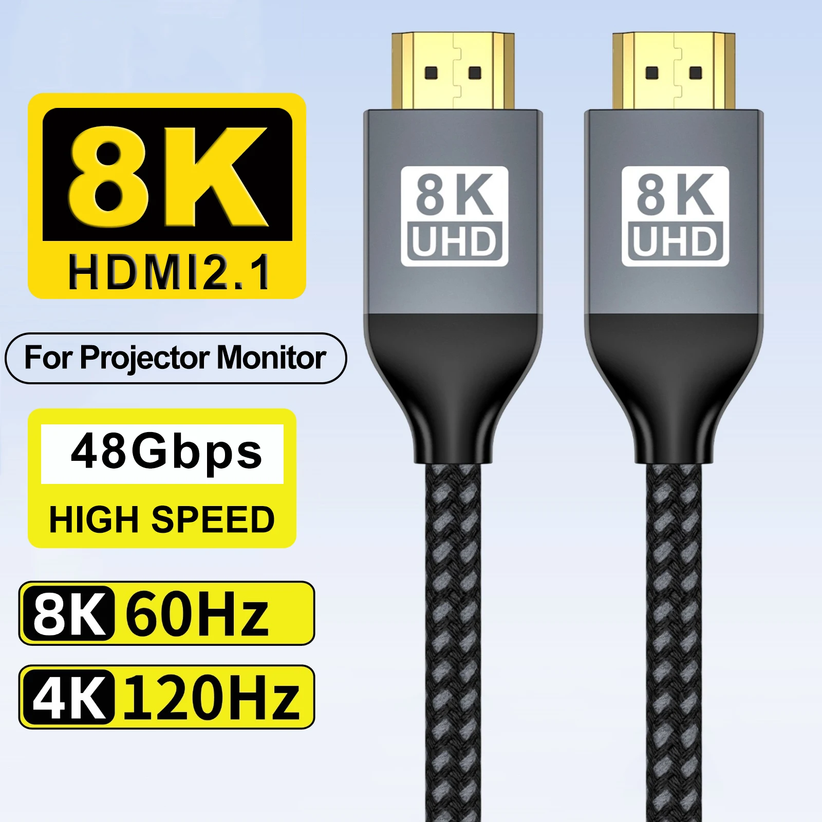 Cable de fibra óptica HDMI 2,1 chapado en oro de 8K 60Hz 4K 120Hz Ultra alta velocidad 48Gbps HDR eARC 3D HDCP para Monitor de proyector de TV PS5 - imagen 2